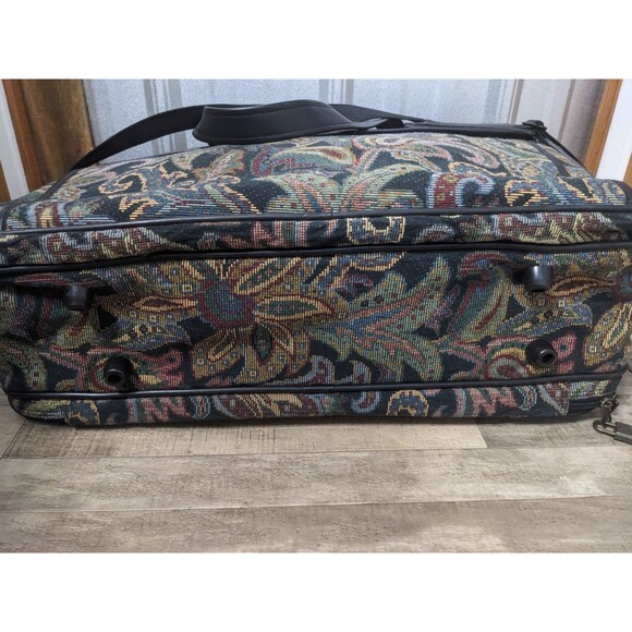 Verdi Boho Tapestry Shoulder Carry On Tote Bag 21"x15"x8" Weekend Retro Vntg - Picture 9 of 16